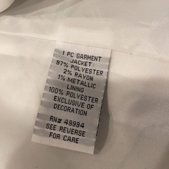 R&M Richards floating flowers size 12 blazer 3/4 see through sleeves silky feel - Picture 11 of 16